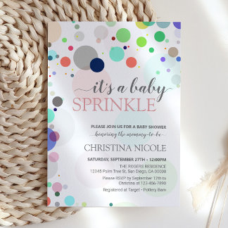 It's a baby sprinkle baby shower colourful invitation