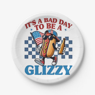 It's a Bad Day to Be a Glizzy 4th of July T-Shirt Paper Plate