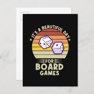 It's A Beautiful Day For Board Games funny gamer Invitation Postcard
