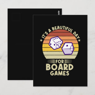 It's A Beautiful Day For Board Games funny gamer Postcard