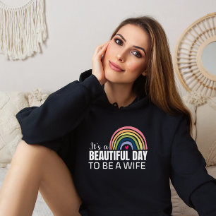 Its a Beautiful Day Wife Rainbow Black Hoodie
