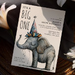 It's a BIG ONE' Funny Whimsical Elephant Birthday Invitation<br><div class="desc">Get the party started with our 'It's a BIG ONE' Funny Adult Birthday Invitation, featuring a hilarious illustration of a huge, dishevelled elephant sporting a party hat, draped in party streamers! This personalised design is sure to spark joy and laughs amongst your loved ones, making the celebration one to remember!...</div>