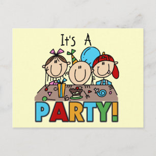 It's a Birthday Party T-shirts and Gifts Invitation Postcard