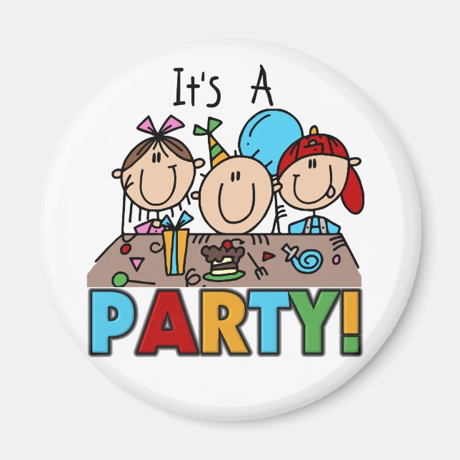 It's a Birthday Party T-shirts and Gifts Magnet (Front)
