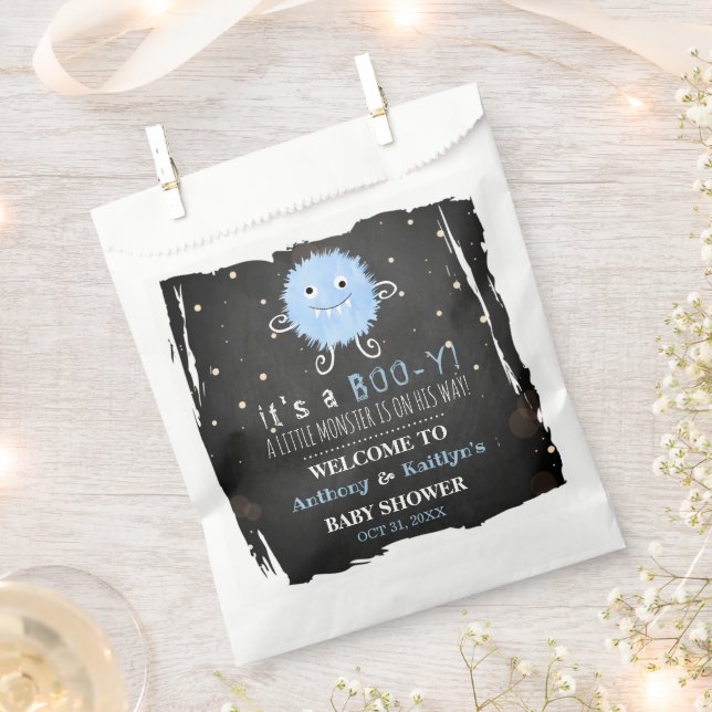 It's A Boo-y! Little Monster Halloween Baby Shower Favour Bags (Clipped)