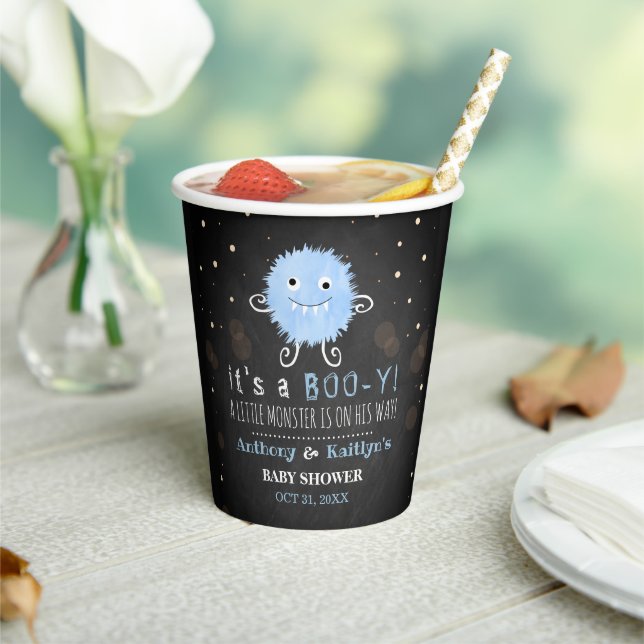 It's A Boo-y! Little Monster Halloween Baby Shower Paper Cups (Insitu)