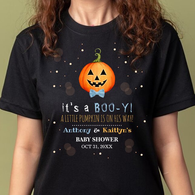 It's A Boo-y! Little Pumpkin Halloween Baby Shower T-Shirt (Creator Uploaded)