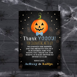 It's A Boo-y! Little Pumpkin Halloween Baby Shower Thank You Card