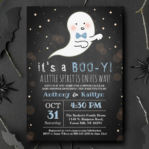 It's A Boo-y! Little Spirit Halloween Baby Shower Invitation