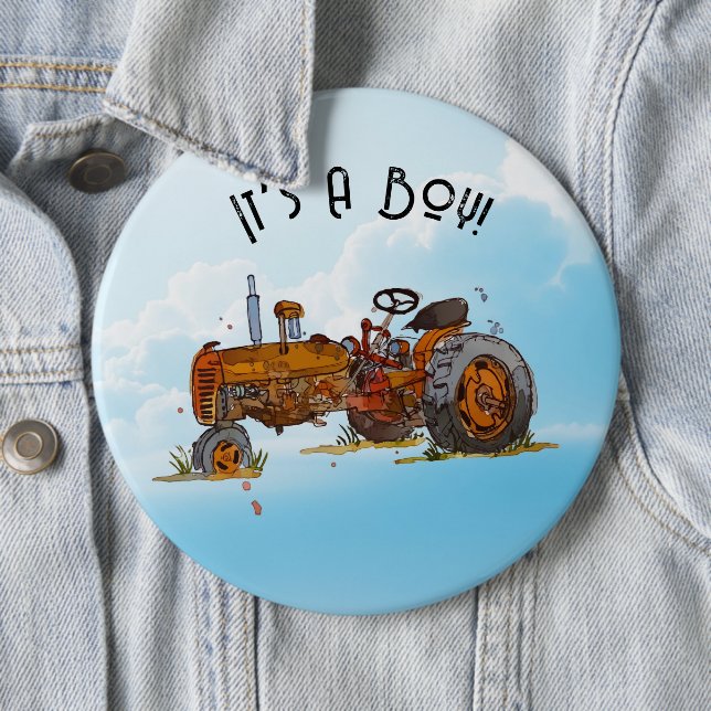 It's A Boy! 6 Cm Round Badge (In Situ)