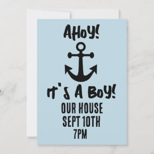 IT'S A BOY! AHOY! CUSTOM BABY SHOWER INVITATION