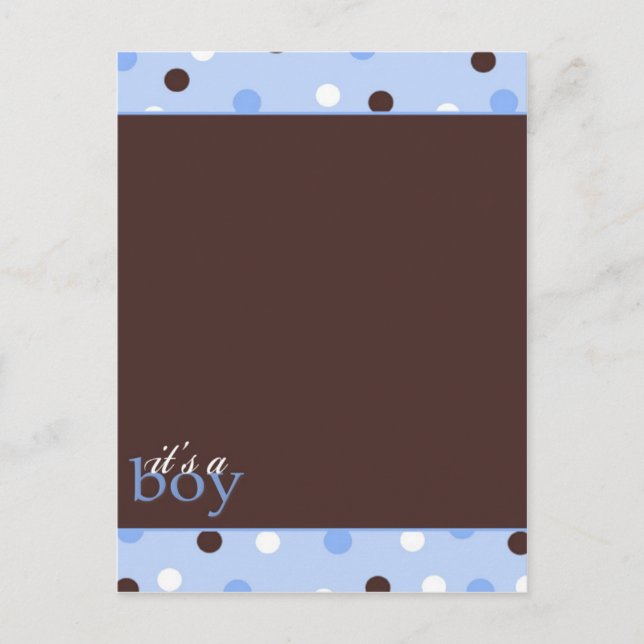 It's a Boy! Announcement Postcard (Front)