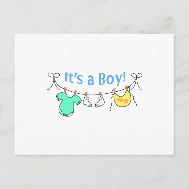 ITS A BOY ANNOUNCEMENT POSTCARD (Front)