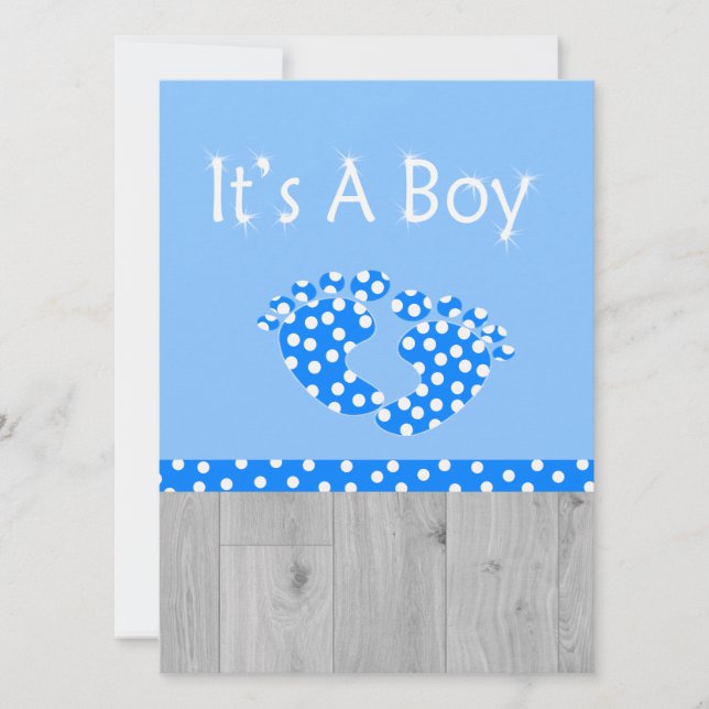 It's a boy baby announcement (Front)