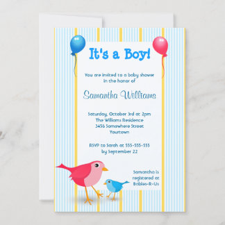 It's a Boy Baby Birth Announcement Shower Invite