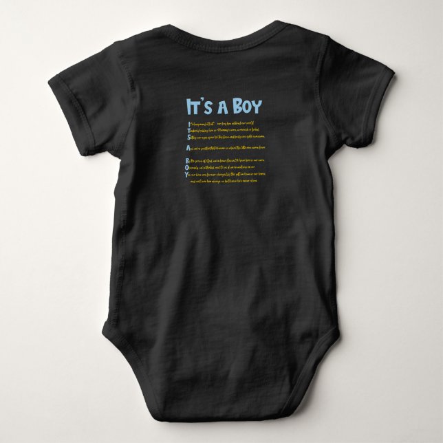 "It's a Boy" Baby Body Suit Bodysuit (Back)