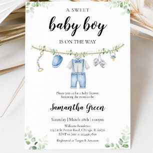 It's a Boy Baby Clothes Baby Shower Invitation