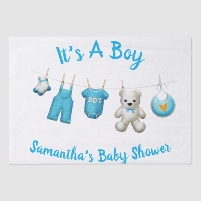 It's A Boy Baby Clothes Onesis Baby Shower  Tissue Paper (Front)