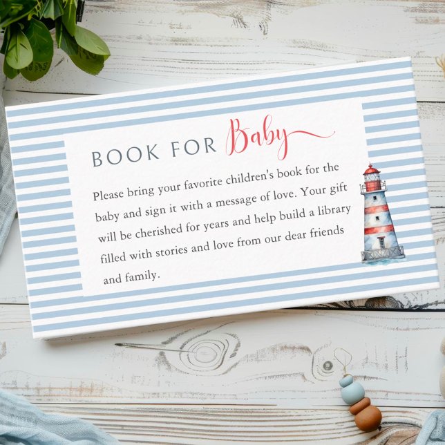 Its a Boy Baby Shower Books for Baby   Enclosure Card (.
)