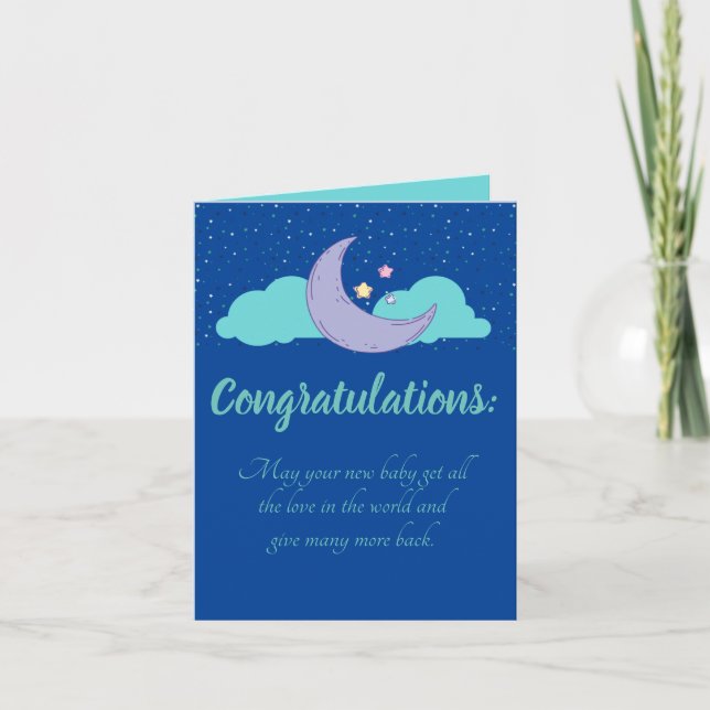 It's A Boy! Baby Shower Congratulations Card (Front)