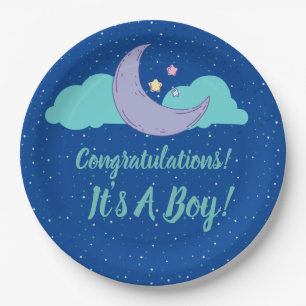 It's A Boy! Baby Shower Congratulations Plates