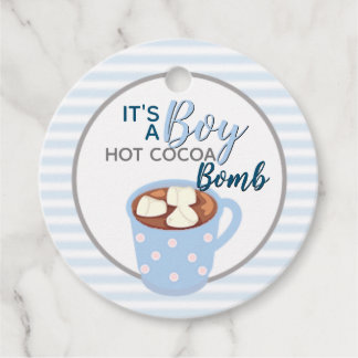 It's a Boy Baby Shower | Hot Cocoa Bomb Favour Tags