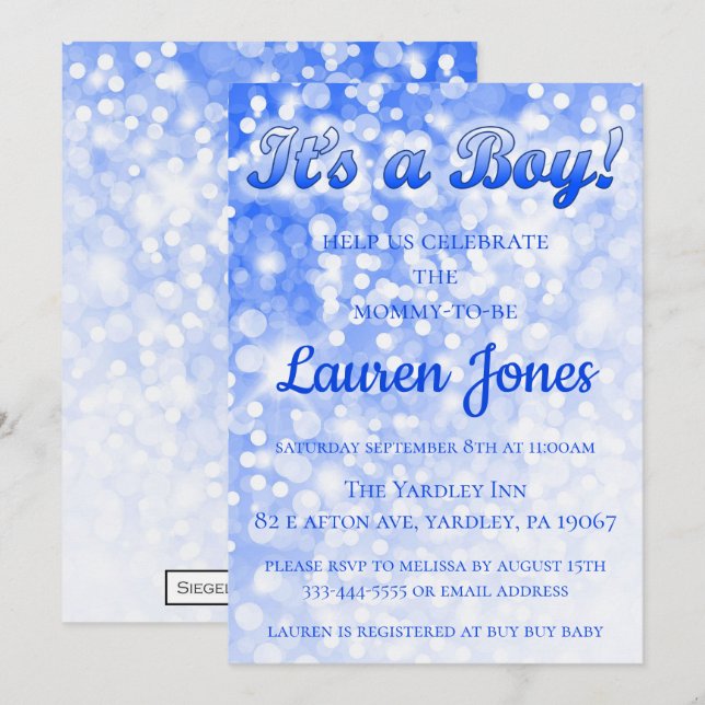 It's a Boy Baby Shower Invitation (Front/Back)