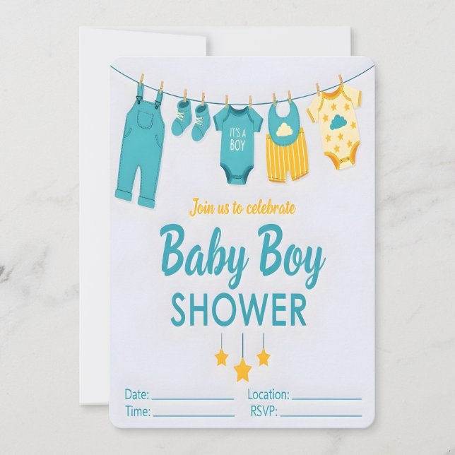 It's a Boy Baby Shower Invitation (Front)