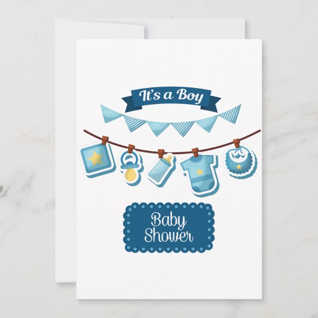 It's A Boy Baby Shower Invitation (Front)