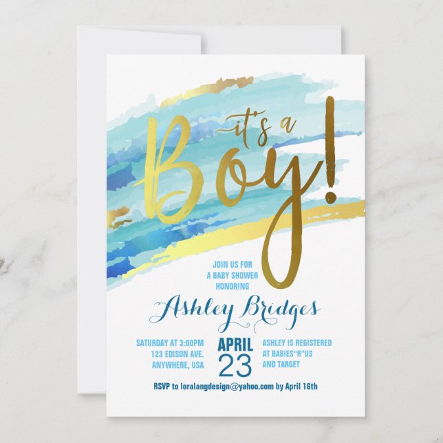 It's a Boy Baby Shower Invitation (Front)
