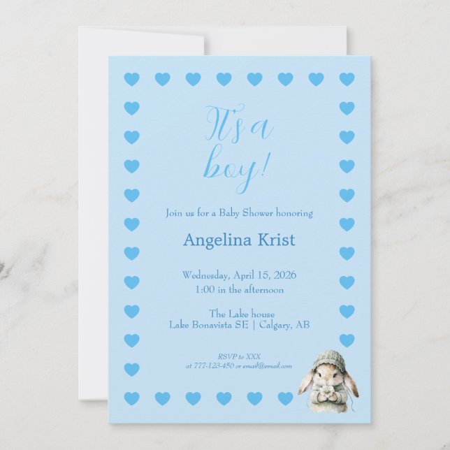 It's a Boy Baby Shower Invitation (Front)