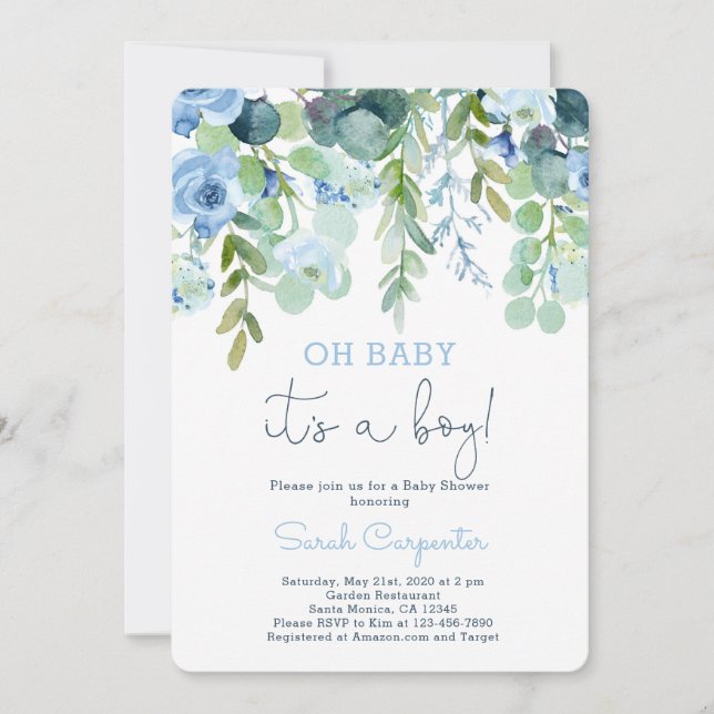 It's a boy baby shower invitation (Front)