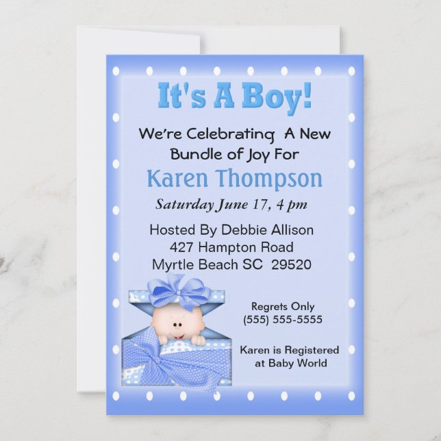 It's a Boy  Baby Shower  Invitation (Front)