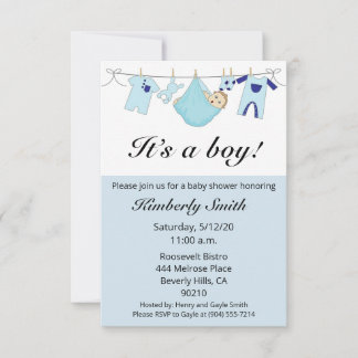 It's a boy baby shower invitation