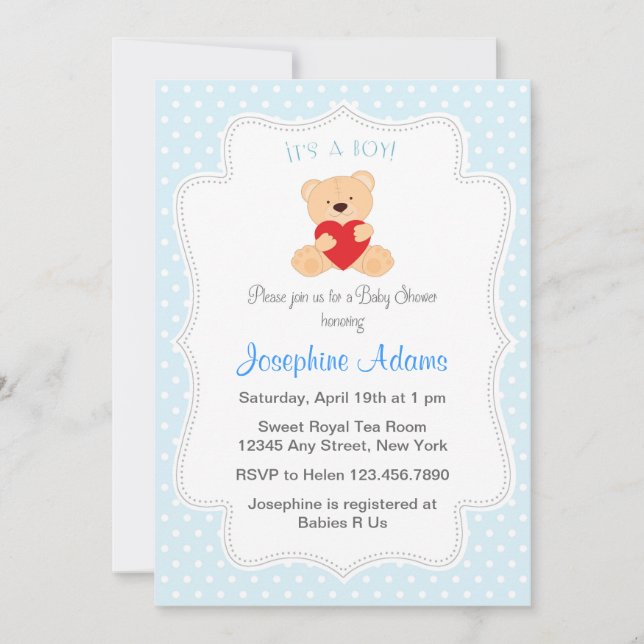 It's A Boy Baby Shower Invitation Blue (Front)