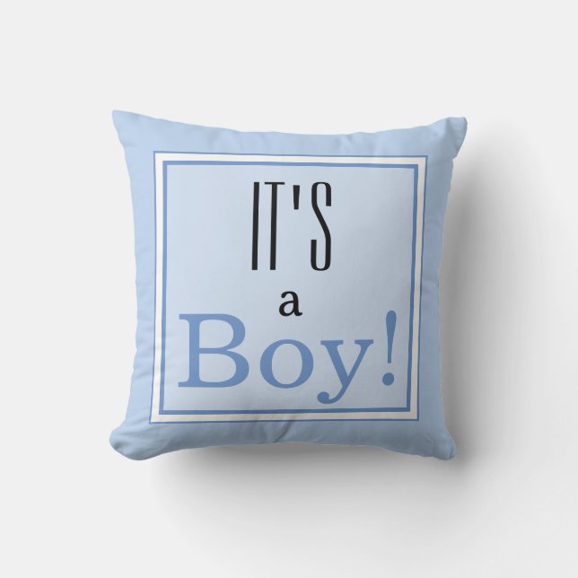 It's a Boy! Baby Shower Keepsake Pillow (Front)