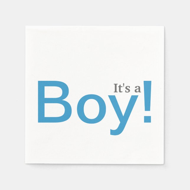 It's A Boy Baby Shower Paper Napkin Set (Front)