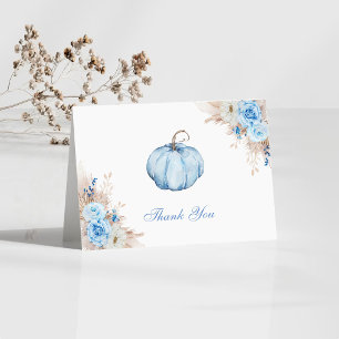 It's a Boy Baby Shower Pumpkin Thank You Card