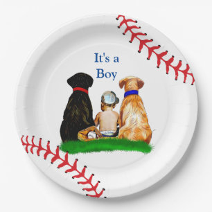 It's a Boy, Baseball Themed Baby Shower Paper Plate