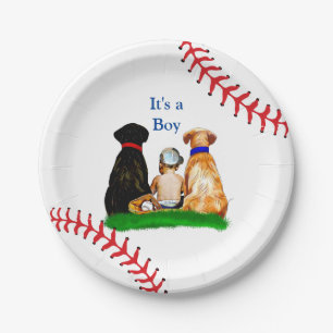 It's a Boy,   Baseball Themed Baby Shower Paper Plate