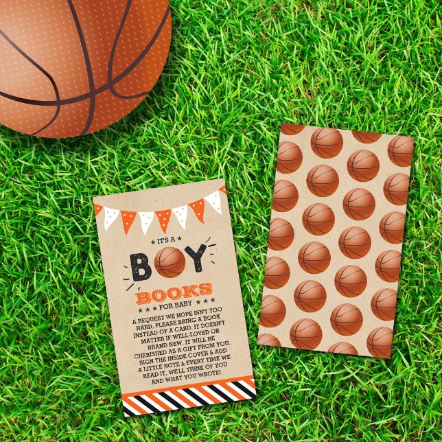 It's A Boy! Basketball Baby Shower Book Request Enclosure Card (Creator Uploaded)