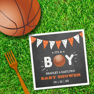 It's A Boy! Basketball Themed Co-ed Baby Shower Napkin