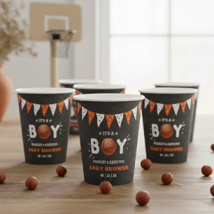 It's A Boy! Basketball Themed Co-ed Baby Shower Paper Cups