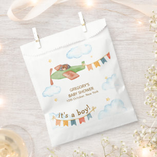 It's A Boy Bear Airplane Sky Baby Shower  Favour Bags