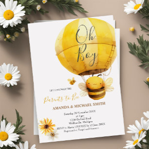 it's a boy Bee Watercolor Baby Shower Invitation