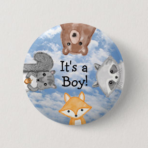 It's a Boy Birth Announcement  6 Cm Round Badge