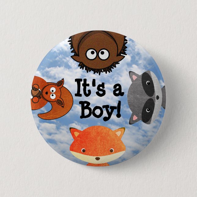 It's a Boy Birth Announcement Button (Front)