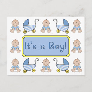 "It's a Boy!" Birth Announcement Postcard