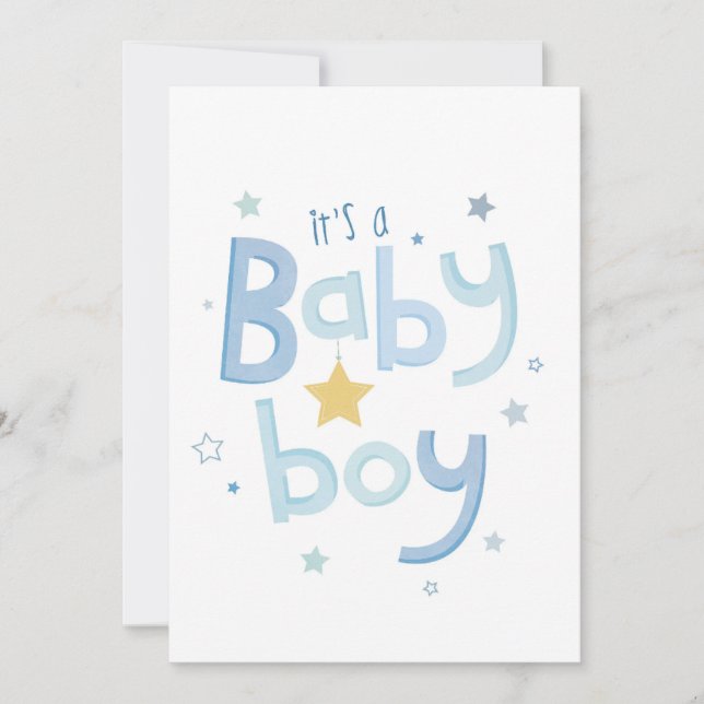 It's a boy, birth card (Front)