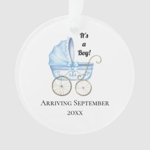It's A Boy! Blue Baby Pregnancy Announcement Ornament